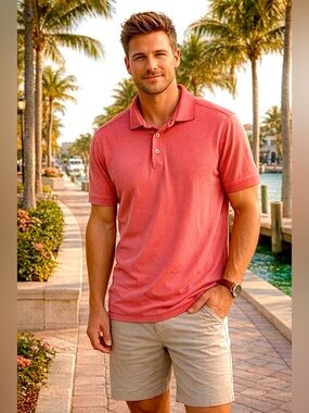 Tommy Bahama Men's Coral modal cotton knit Polo golf tennis